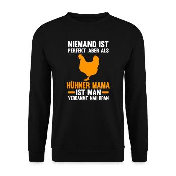 Hühner Mama Huhn Hühner Geschenk - Unisex Pullover - Schwarz - Vorne - Alina (178cm) & Michal (187cm)