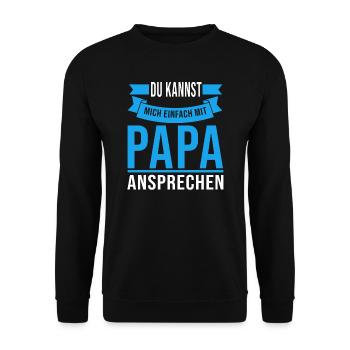 Papa Familie Eltern Geschenk - Unisex Pullover - Schwarz - Vorne - Alina (178cm) & Michal (187cm)