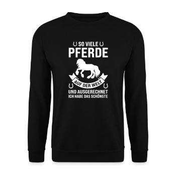 Pferd Tinker Tinker Pferd Geschenk - Unisex Pullover - Schwarz - Vorne - Alina (178cm) & Michal (187cm)