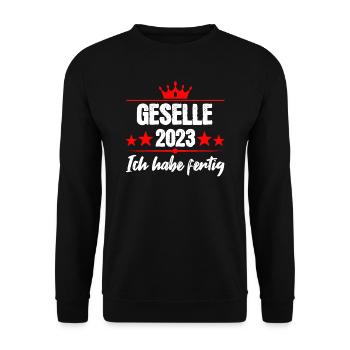 Gesellenbrief Geschenk - Unisex Pullover - Schwarz - Vorne - Alina (178cm) & Michal (187cm)