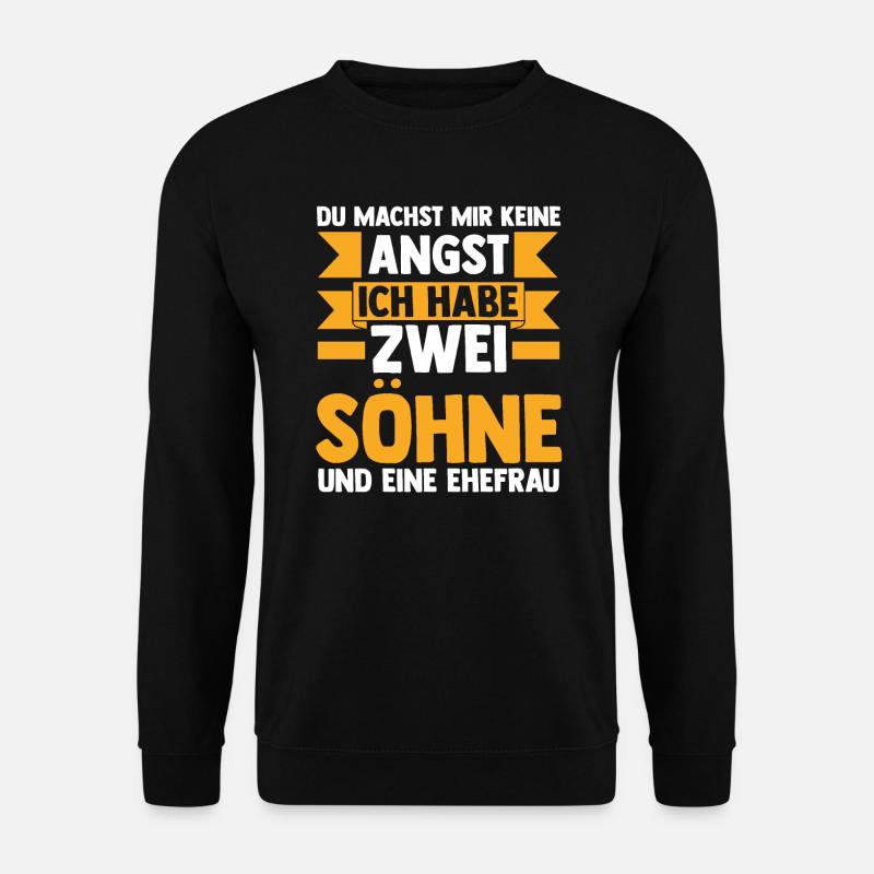 Papa 2 Söhne Vater Geschenk - Unisex Pullover - Schwarz