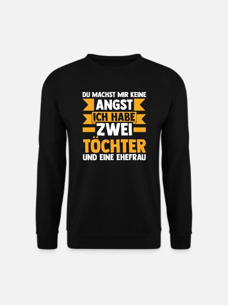 Papa 2 Töchter Vater Geschenk - Unisex Pullover - Schwarz