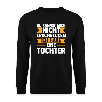 Papa Tochter Töchter Geschenk - Unisex Pullover - Schwarz - Vorne - Alina (178cm) & Michal (187cm)