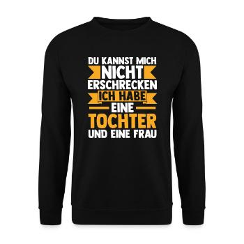 Papa Tochter Papa von Tochter Geschenk - Unisex Pullover - Schwarz - Vorne - Alina (178cm) & Michal (187cm)