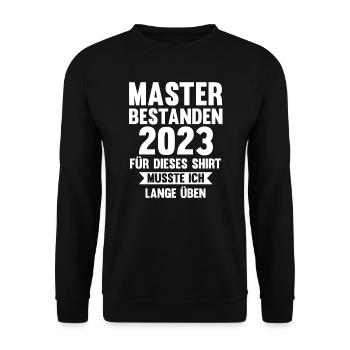 Master 2023 Prüfung Masterprüfung Geschenk - Unisex Pullover - Schwarz - Vorne - Alina (178cm) & Michal (187cm)