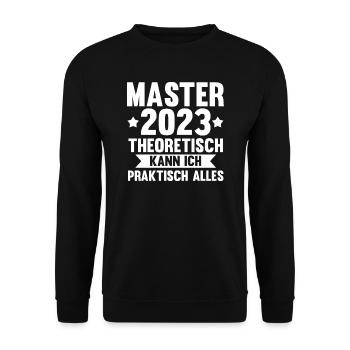 Master 2023 Prüfung Master Abschluss Geschenk - Unisex Pullover - Schwarz - Vorne - Alina (178cm) & Michal (187cm)