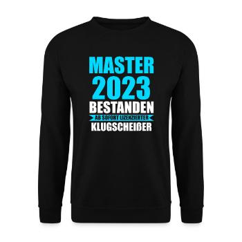 Master 2023 Prüfung Masterabschluss Geschenk - Unisex Pullover - Schwarz - Vorne - Alina (178cm) & Michal (187cm)