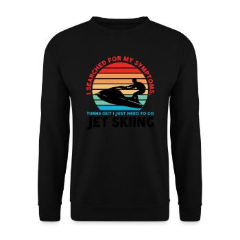Jetski Jetskifahren Wintersport Geschenk - Unisex Pullover - Schwarz - Vorne - Alina (178cm) & Michal (187cm)