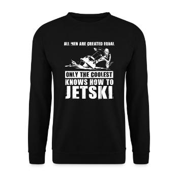 Jetski Jetskifahren Wintersport Geschenk - Unisex Pullover - Schwarz - Vorne - Alina (178cm) & Michal (187cm)