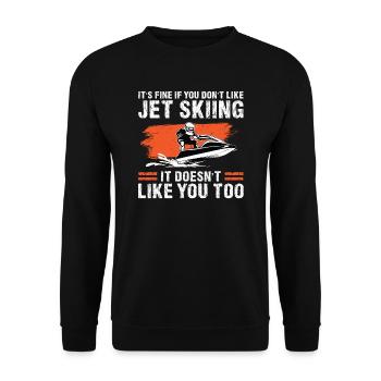 Jetski Jetskifahren Wintersport Geschenk - Unisex Pullover - Schwarz - Vorne - Alina (178cm) & Michal (187cm)