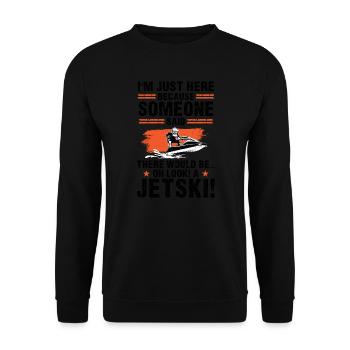 Jetski Jetskifahren Wintersport Geschenk - Unisex Pullover - Schwarz - Vorne - Alina (178cm) & Michal (187cm)