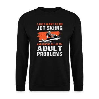 Jetski Jetskifahren Wintersport Geschenk - Unisex Pullover - Schwarz - Vorne - Alina (178cm) & Michal (187cm)