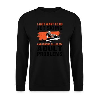 Jetski Jetskifahren Wintersport Geschenk - Unisex Pullover - Schwarz - Vorne - Alina (178cm) & Michal (187cm)