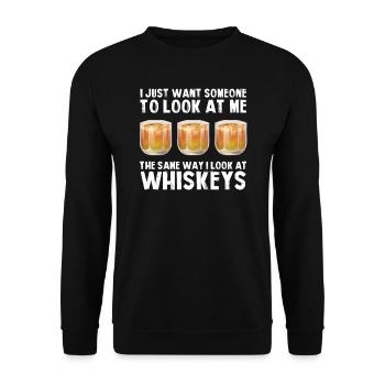 Whiskey trinken Whiskey trinken Whiskey Geschenk - Unisex Pullover - Schwarz - Vorne - Alina (178cm) & Michal (187cm)