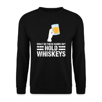 Whiskey trinken Whiskey trinken Whiskey Geschenk - Unisex Pullover - Schwarz - Vorne - Alina (178cm) & Michal (187cm)