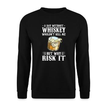 Whiskey trinken Whiskey trinken Whiskey Geschenk - Unisex Pullover - Schwarz - Vorne - Alina (178cm) & Michal (187cm)