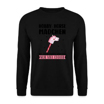Hobby Horse Mädchen Hobby Horse Mädchen Geschenk - Unisex Pullover - Schwarz - Vorne - Alina (178cm) & Michal (187cm)