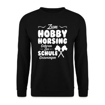 Hobby Horse Pferde Pferde Geschenk - Unisex Pullover - Schwarz - Vorne - Alina (178cm) & Michal (187cm)