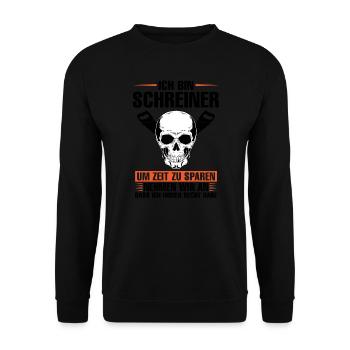 Schreiner Beruf Holzbearbeiter Geschenk - Unisex Pullover - Schwarz - Vorne - Alina (178cm) & Michal (187cm)