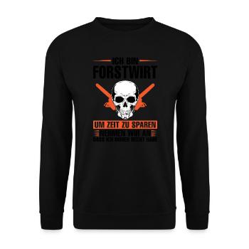 Forstwirt Beruf Förster Geschenk - Unisex Pullover - Schwarz - Vorne - Alina (178cm) & Michal (187cm)