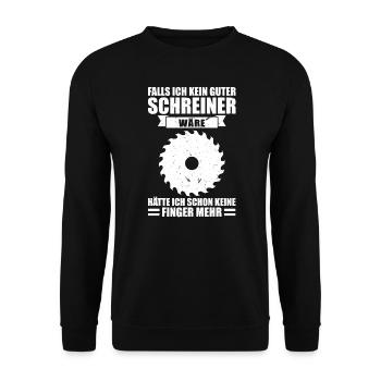 Schreiner Beruf Tischlerei Geschenk - Unisex Pullover - Schwarz - Vorne - Alina (178cm) & Michal (187cm)