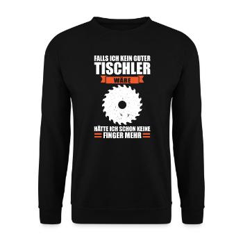 Tischler Beruf Tischlerei Geschenk - Unisex Pullover - Schwarz - Vorne - Alina (178cm) & Michal (187cm)
