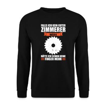 Zimmermann Beruf Zimmerer Geschenk - Unisex Pullover - Schwarz - Vorne - Alina (178cm) & Michal (187cm)