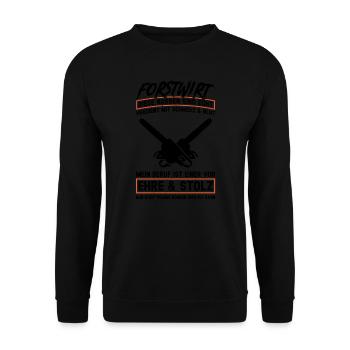 Forstwirt Beruf Holzfäller Geschenk - Unisex Pullover - Schwarz - Vorne - Alina (178cm) & Michal (187cm)