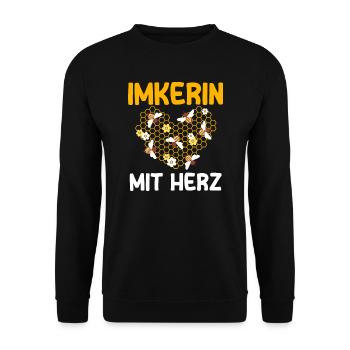 Imkerin Bienen Biene Geschenk - Unisex Pullover - Schwarz - Vorne - Alina (178cm) & Michal (187cm)