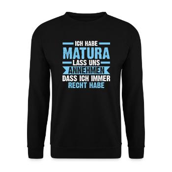 Matura Prüfung Schulabschluss Geschenk - Unisex Pullover - Schwarz - Vorne - Alina (178cm) & Michal (187cm)