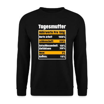 Tagesmutter Beruf Tagesmütter Geschenk - Unisex Pullover - Schwarz - Vorne - Alina (178cm) & Michal (187cm)