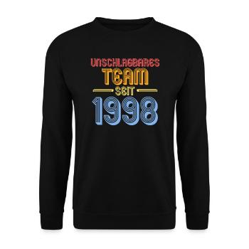 25 Jahre Ehe Ehepaar Silberne Hochzeit Geschenk - Unisex Pullover - Schwarz - Vorne - Alina (178cm) & Michal (187cm)