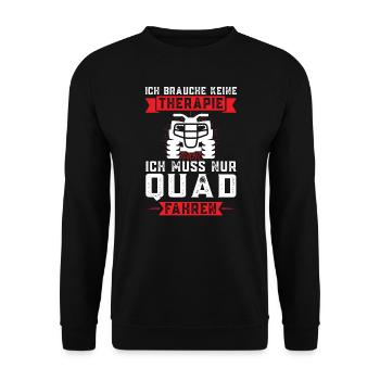 Quad Biker Quadbike Geschenk - Unisex Pullover - Schwarz - Vorne - Alina (178cm) & Michal (187cm)