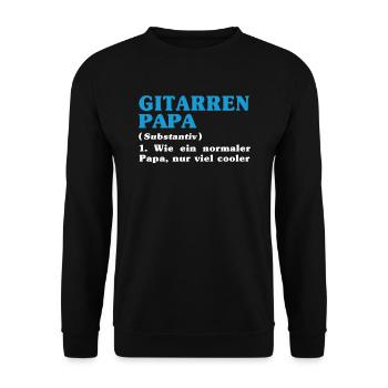 Gitarren Papa Lustiges Vatertag Gitarrenliebhaber - Unisex Pullover - Schwarz - Vorne - Alina (178cm) & Michal (187cm)