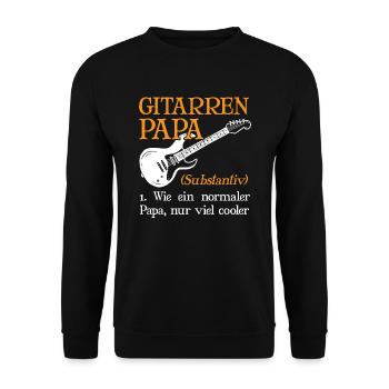 Guitares Papa Fun Fête des Pères Guitare Amoureux - Sweat-shirt Unisexe - noir - Devant - Alina (178cm) & Michal (187cm)
