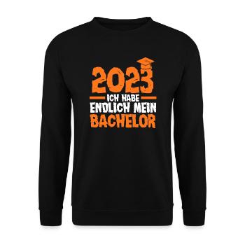 Bachelor 2023 Prüfung Bachelor Prüfung Geschenk - Unisex Pullover - Schwarz - Vorne - Alina (178cm) & Michal (187cm)