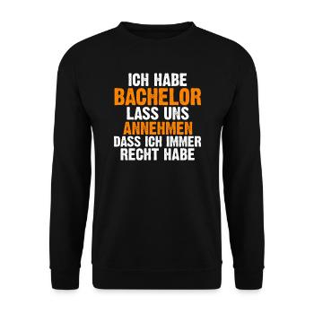 Bachelor Prüfung Bachelor Prüfung Geschenk - Unisex Pullover - Schwarz - Vorne - Alina (178cm) & Michal (187cm)