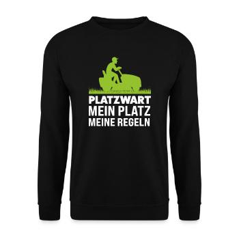 Platzwart Beruf Platzwärter Geschenk - Unisex Pullover - Schwarz - Vorne - Alina (178cm) & Michal (187cm)