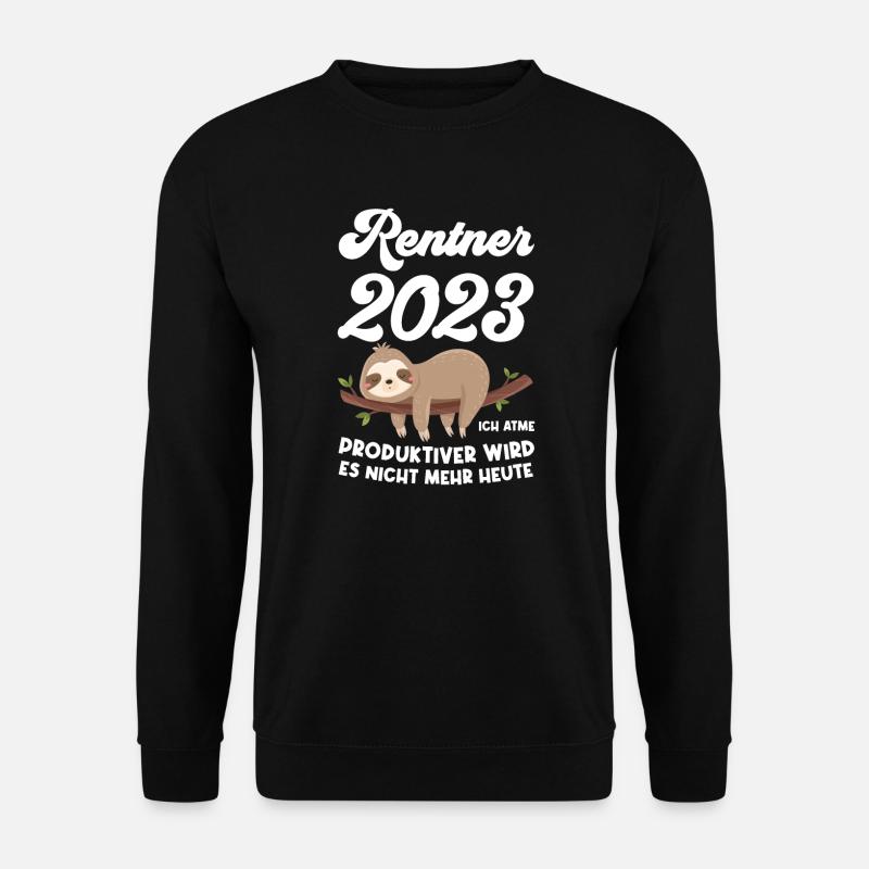 Rentner 2023 Faultier Ruhestand Geschenk - Unisex Pullover - Schwarz