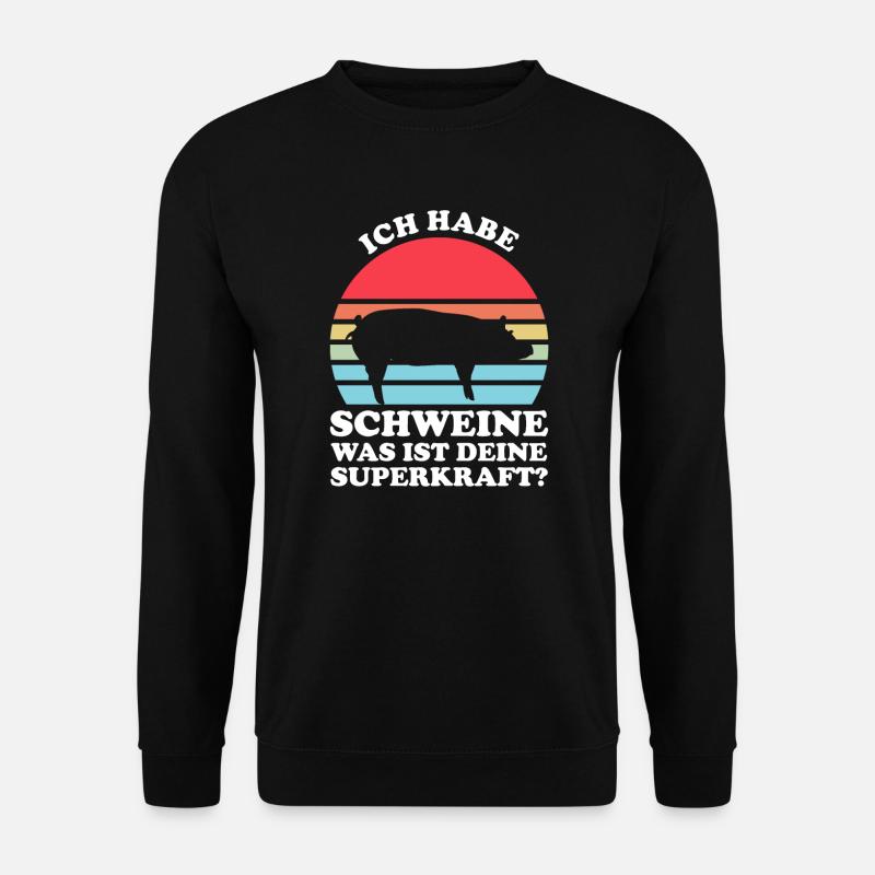 Schwein Bauer Schweinebauer Geschenk - Unisex Pullover - Schwarz