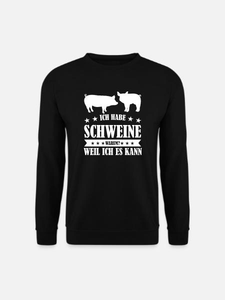 Schwein Bauer Schweine Geschenk - Unisex Pullover - Schwarz