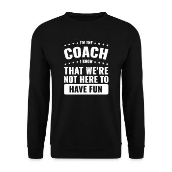 Trainer Trainer Sport Geschenk - Unisex Pullover - Schwarz - Vorne - Alina (178cm) & Michal (187cm)