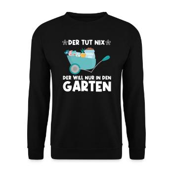 Garten Pflanze Gärtnerei Geschenk - Unisex Pullover - Schwarz - Vorne - Alina (178cm) & Michal (187cm)