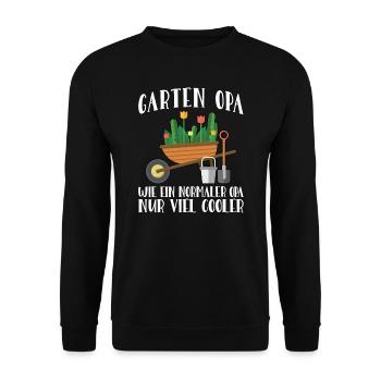 Garten Opa Gärtnerei Geschenk - Unisex Pullover - Schwarz - Vorne - Alina (178cm) & Michal (187cm)
