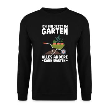 Garten Pflanze Gartenarbeit Geschenk - Unisex Pullover - Schwarz - Vorne - Alina (178cm) & Michal (187cm)