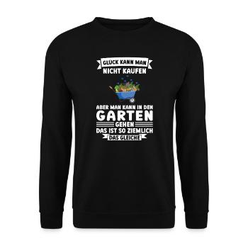 Garten Pflanze Gartenarbeit Geschenk - Unisex Pullover - Schwarz - Vorne - Alina (178cm) & Michal (187cm)