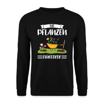 Garten Pflanze Gärtnerei Geschenk - Unisex Pullover - Schwarz - Vorne - Alina (178cm) & Michal (187cm)
