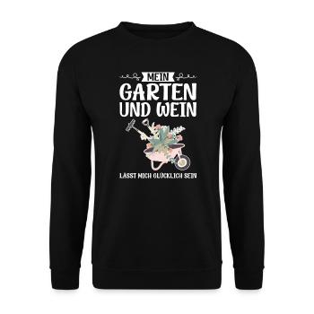 Garten Wein Gartenliebhaber Geschenk - Unisex Pullover - Schwarz - Vorne - Alina (178cm) & Michal (187cm)