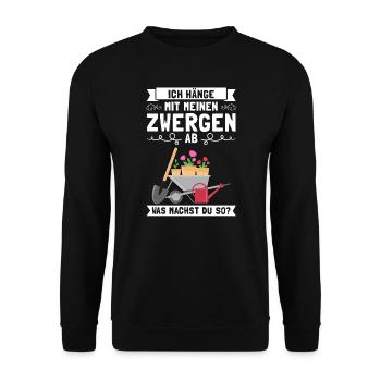 Garten Pflanze Gärtnerei Geschenk - Unisex Pullover - Schwarz - Vorne - Alina (178cm) & Michal (187cm)