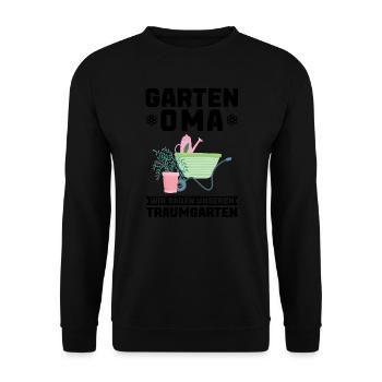 Garten Oma Hobbygärtner Geschenk - Unisex Pullover - Schwarz - Vorne - Alina (178cm) & Michal (187cm)